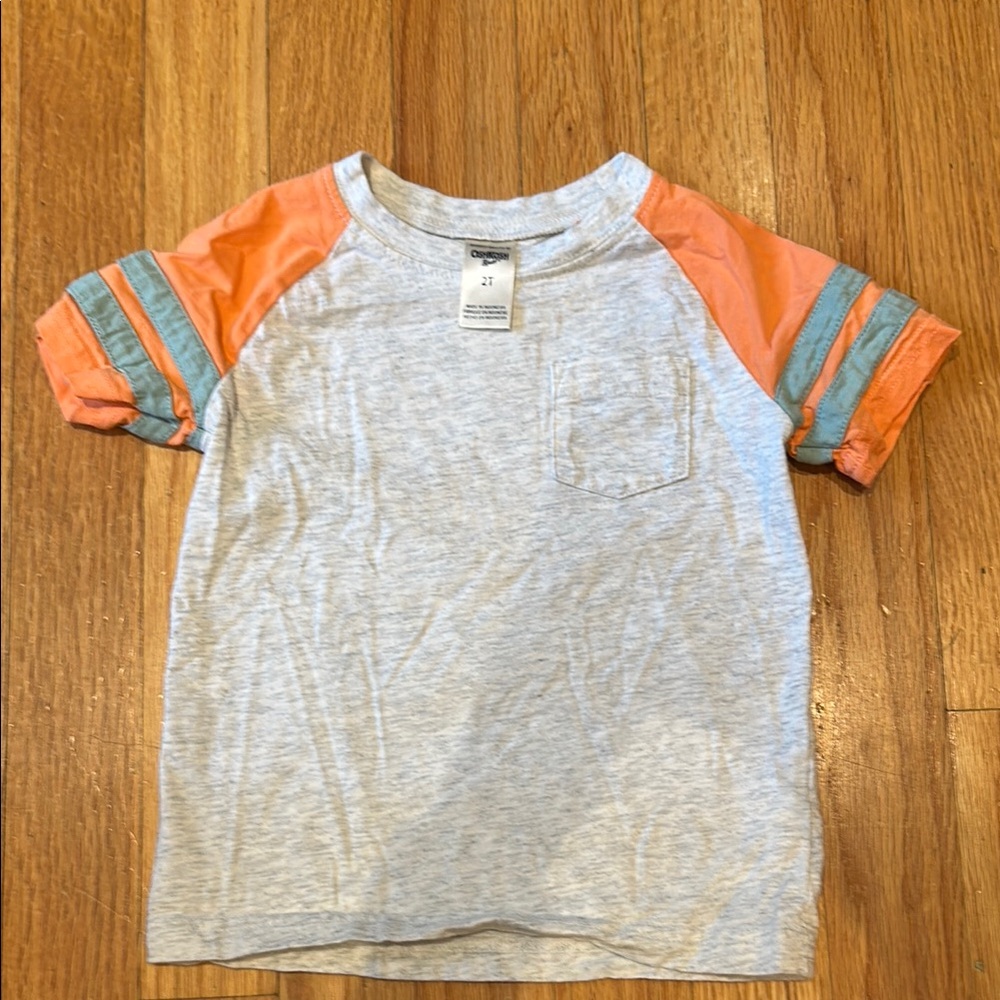 Kids' Gray and Orange Raglan T-Shirt